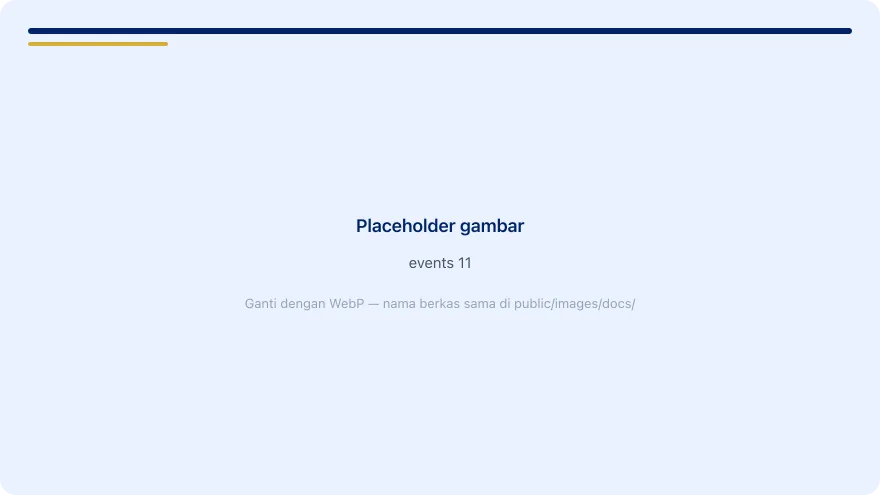 Events — menu Events di sidebar
