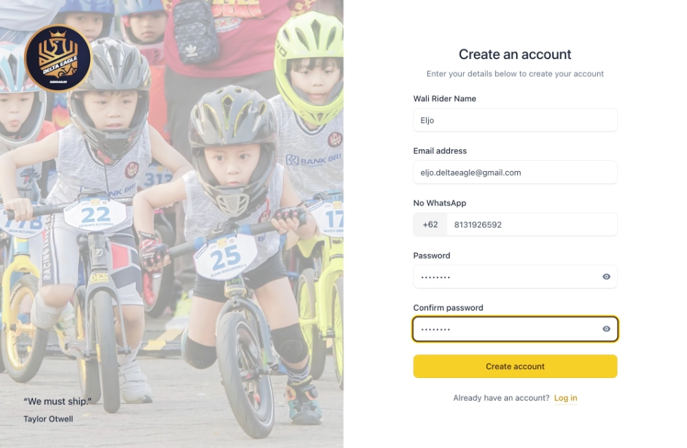 Registrasi &mdash; form pendaftaran dan Create account