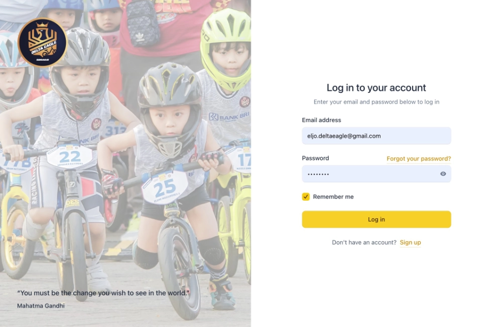 Registrasi &mdash; isi email dan password