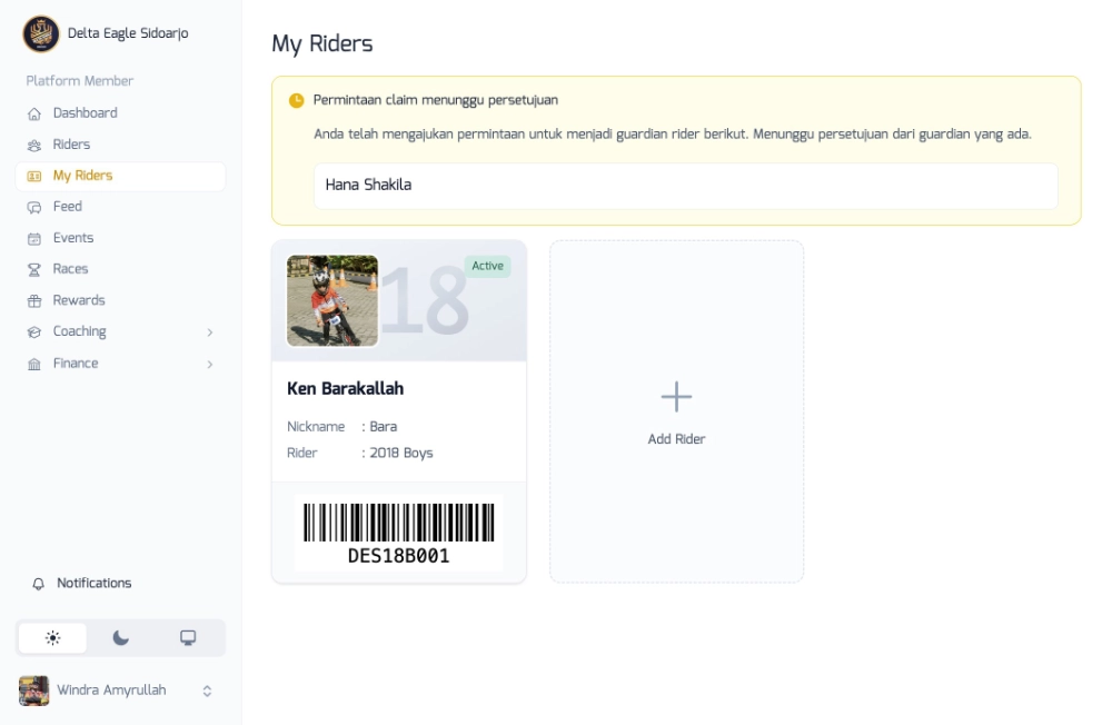 Riders &mdash; menunggu persetujuan claim